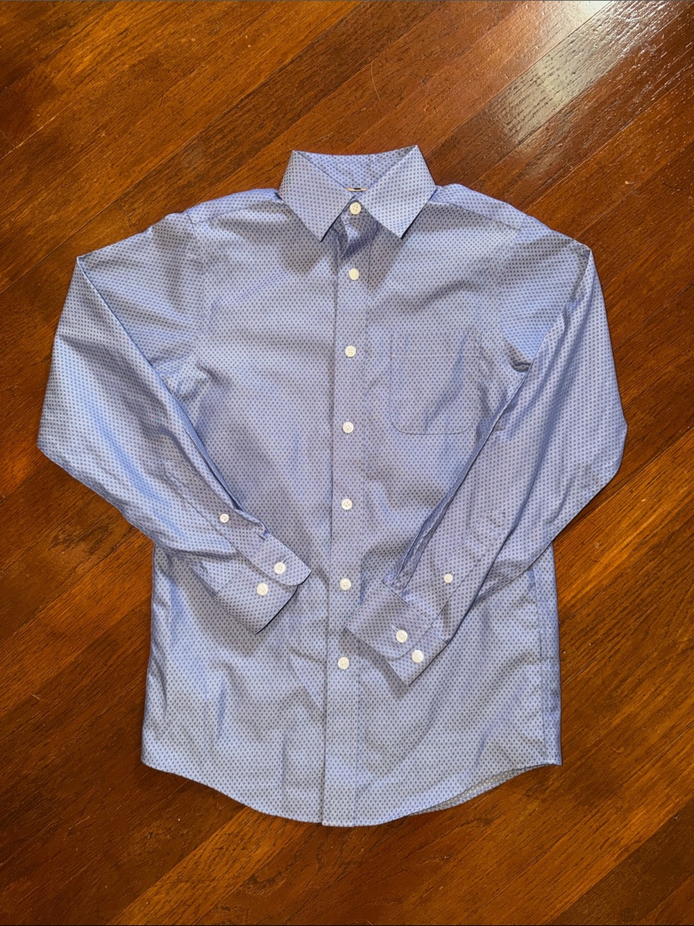 Boys Classic Blue Print Class Club Gold Label Dress Shirt Size 12